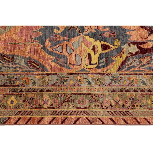 Modern Bidjar-Style Wool Rug — Vibrant Colors, Dense Weave, Timeless Symmetry For Sale - Image 10 of 10