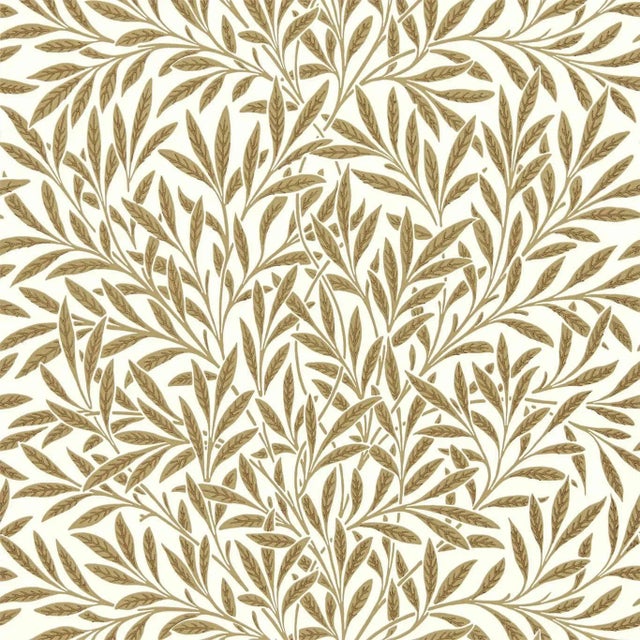 Morris & Co Willow Wallpaper in Cream/Brown - a Sample For Sale
