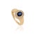 VR Jewels 1.12ct Blue Sapphire & Diamond Bezel Chunky Ring 14k Yellow Gold Size 5 For Sale - Image 4 of 17
