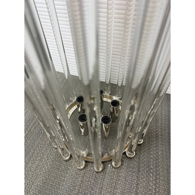 Robert Abbey Robert Abbey Cole Nickel + Glass Rod 5 Light Pendant For Sale - Image 4 of 12