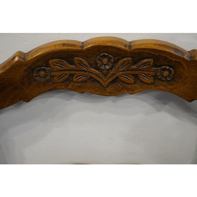 Brown Vintage Antique Solid Cherry Country French Ladderback Dining Arm Chair For Sale - Image 8 of 10
