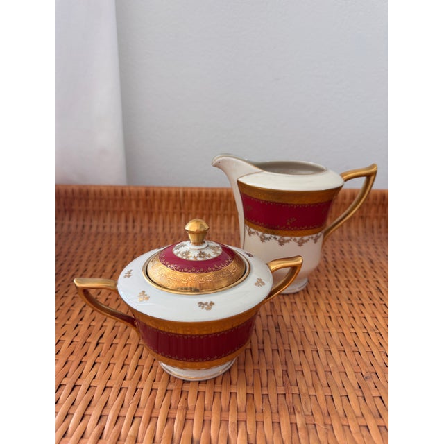 Vintage Carlsbad Fine China, Gloria, Tea Set With Service for 12, Czechoslovakia, C. 1930s For Sale In Miami - Image 6 of 13