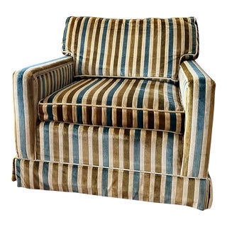 1970s Vintage Cut Velvet Club Chair For Sale