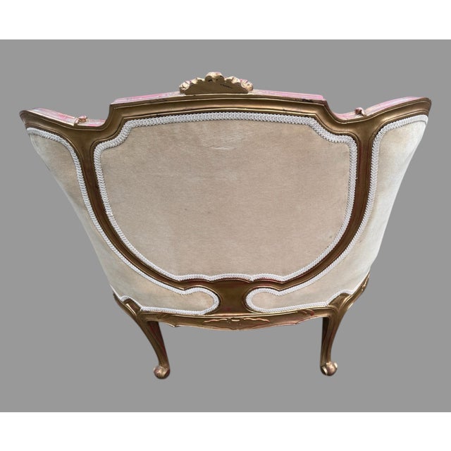 Set of 3 Matching Vintage French or Italian Style Petite Bergere Chairs For Sale - Image 6 of 12