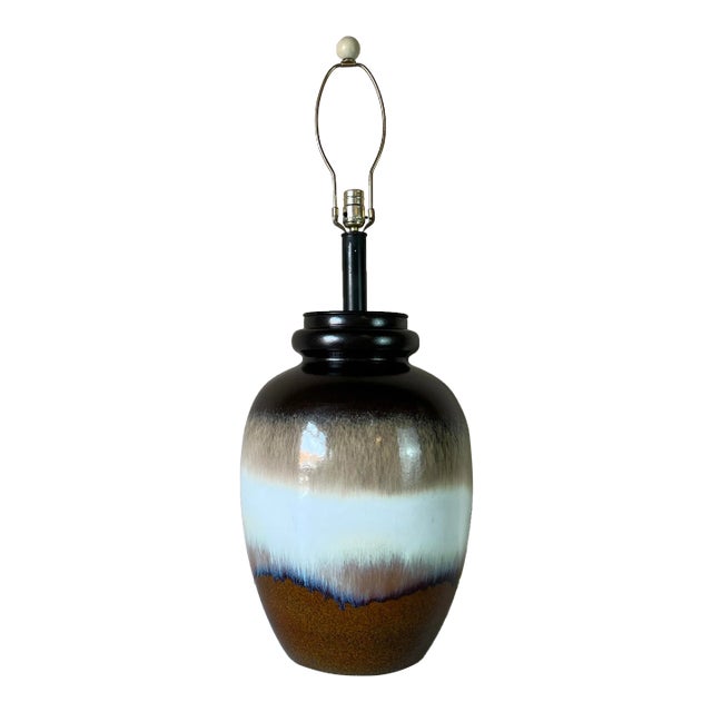 Mid-Century Multi Color Ceramic Glazed Table Lamp For Sale