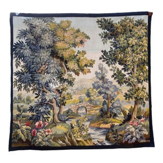 Aubusson Tapestry With Mountain Landscape and Bird For Sale