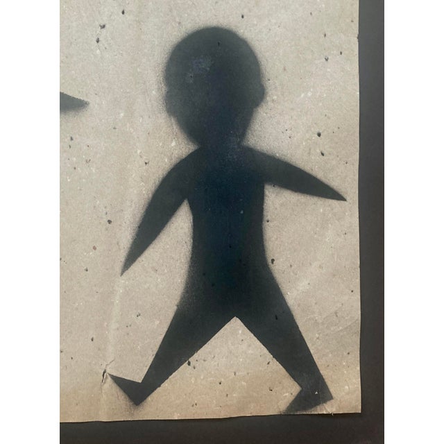 Art Deco 1950s Work on Paper by Waylande Gregory, "Dancing (Black) Warriors With Spears" Art Deco For Sale - Image 3 of 5