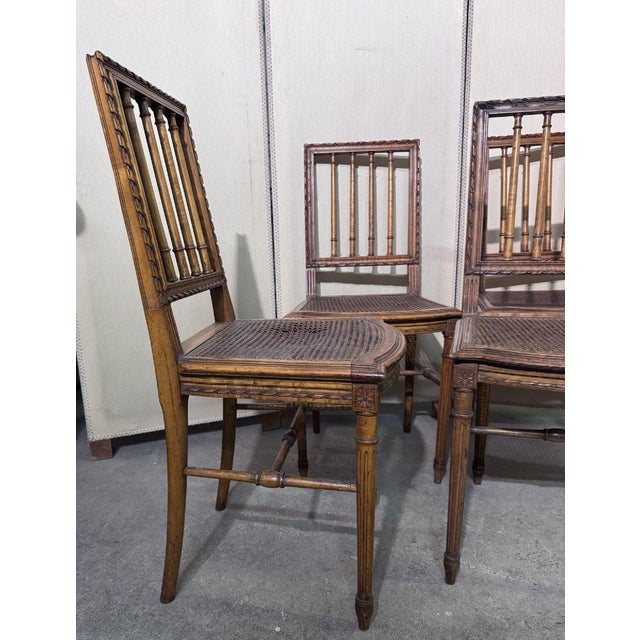 Wood Louis XVI Chairs in Carved Wood, Set of 4 For Sale - Image 7 of 9