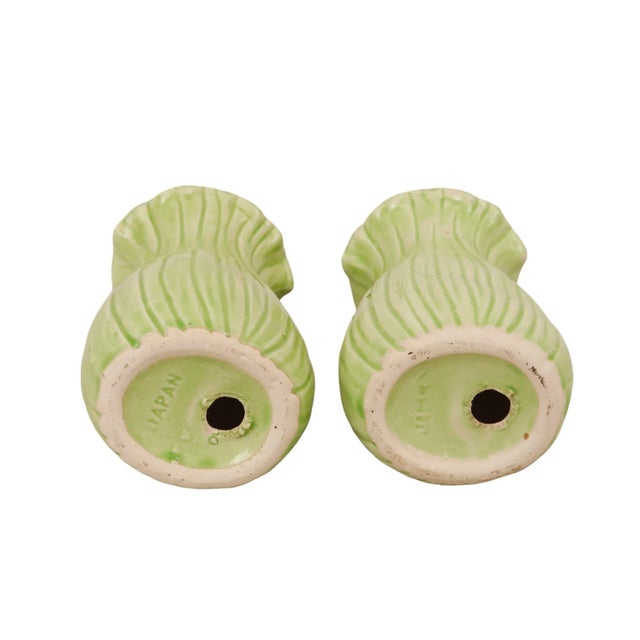 Mid 20th Century Japanese Ceramic Cabbage Salt & Pepper Shakers For Sale - Image 5 of 5