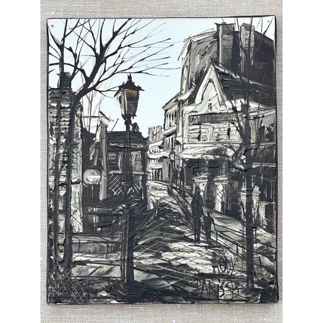 Late 20th Century Streets of Paris Original Oil Painting by Rodica Rody Iliescu For Sale - Image 5 of 8