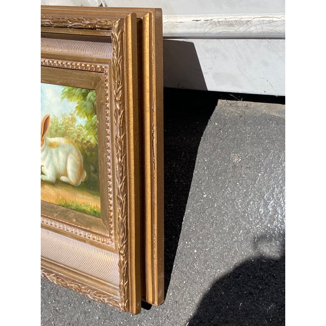 Mid 20th Century Mid 20th Century Bunny Rabbit With Fruit Painting, Framed For Sale - Image 5 of 5