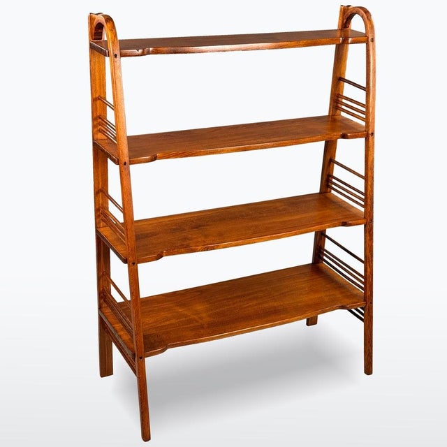 This Art Nouveau étagère, crafted from solid beechwood, features a light and open construction typical of early 20th-...