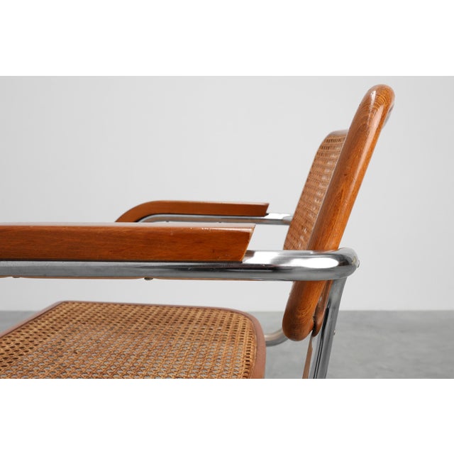 Wood Bauhaus Armchair in tubular Steel, Wood and Rattan, 1920 For Sale - Image 7 of 18