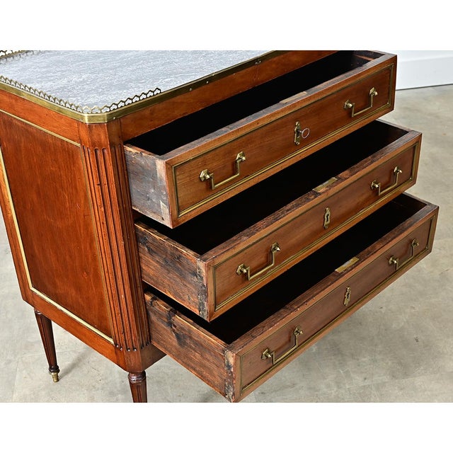 French 19th Century Petite Commode with Inset Marble Top For Sale - Image 11 of 12