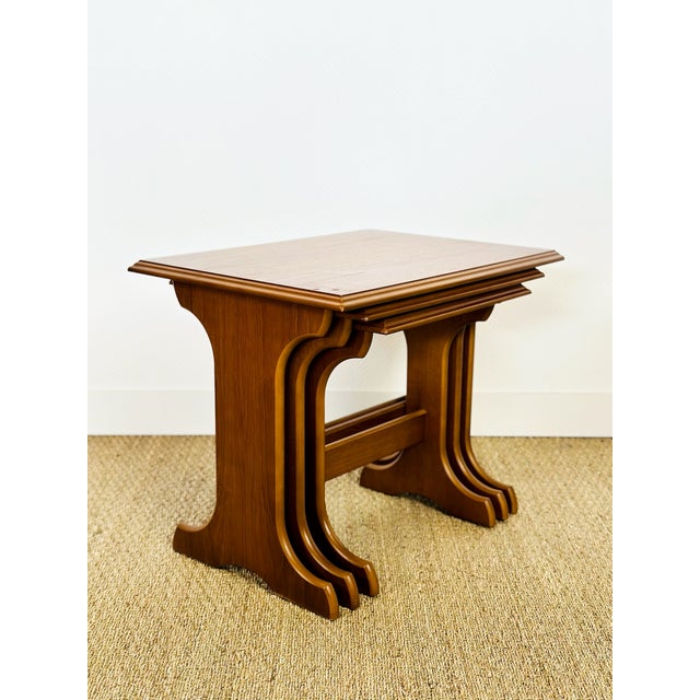 Scandinavian Teak Nesting Tables, 1960s, Set of 3 For Sale - Image 9 of 17
