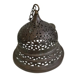 Moroccan Bell Hanging Bronze Lantern For Sale