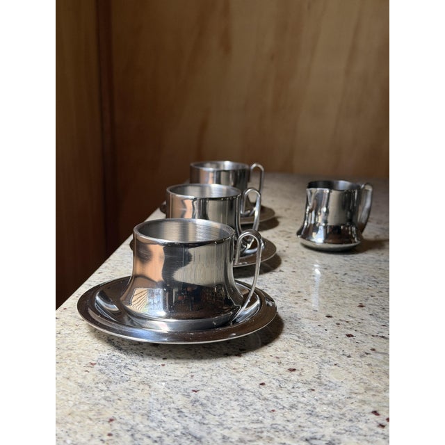 Mid-Century Modern Italian Stella 18/10 Espresso Service in Stainless Steel, 1970, Set of 26 For Sale - Image 16 of 18