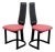 Pair of 1970s Mid Century Danish Modern Dining Chairs 2 Post Modern Black Memphis Ebonized For Sale