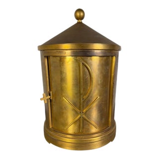 Bronze Tabernacle by Gustave-Joseph Chéret, Cylindrical Design, 1930s For Sale