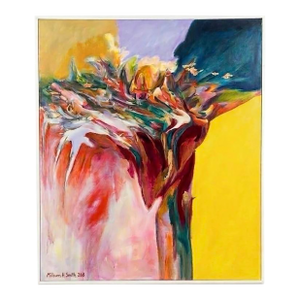 Large Vintage Abstract Painting on Canvas