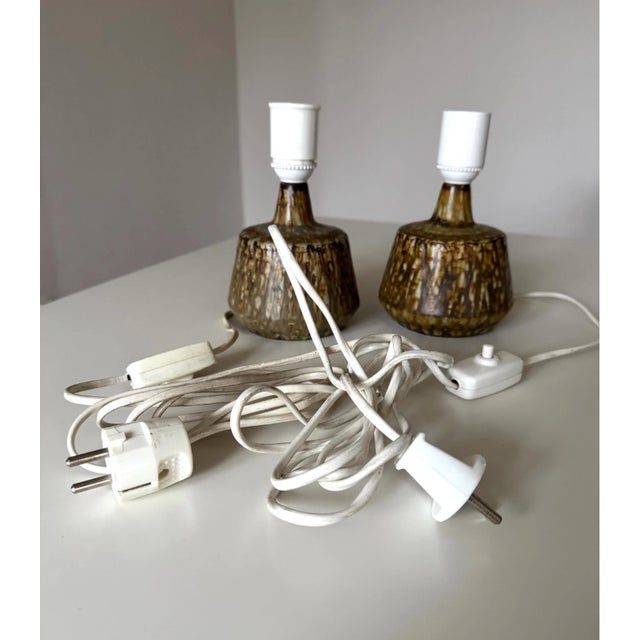 Ceramic Table Lamps by Gunnar Nylund for Rörstrand, Sweden, 1960s, Set of 2 For Sale - Image 7 of 9