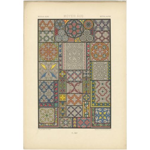 After Albert Racinet, Medieval, Celtic & Renaissance Ornament, 1873, Chromolithographs, Set of 3 For Sale - Image 4 of 10
