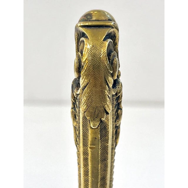 Late 19th Century Antique French 1880s Nature Decor Cast Bronze Blank Oval Wax Seal Stamp For Sale - Image 5 of 11