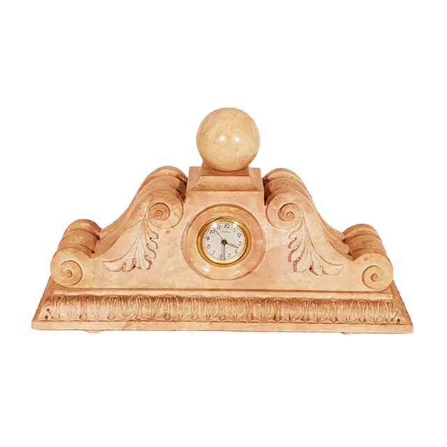 Art Deco Molded and Carved Stone Clock, 1930s For Sale