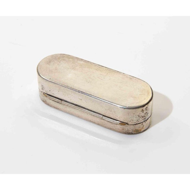 Sterling Silver Oval Hinged Box, 1950s For Sale - Image 4 of 5