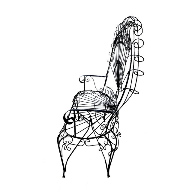 1960s John Salterini Attributed Iron Peacock Garden Bench Settee For Sale - Image 10 of 10