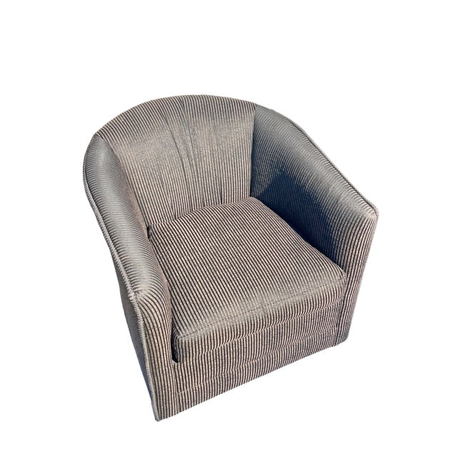 1990s Vintage Modern Design Swivel Lounge Chairs in Milo Baughman Style Design a Pair For Sale - Image 5 of 11