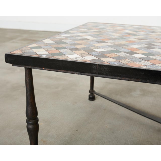Monumental Italian Mosaic Marble Top Specimen Cocktail Table For Sale - Image 18 of 18
