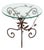 French Glass Top Foliate Red Wrought Iron Side Table For Sale - Image 3 of 4