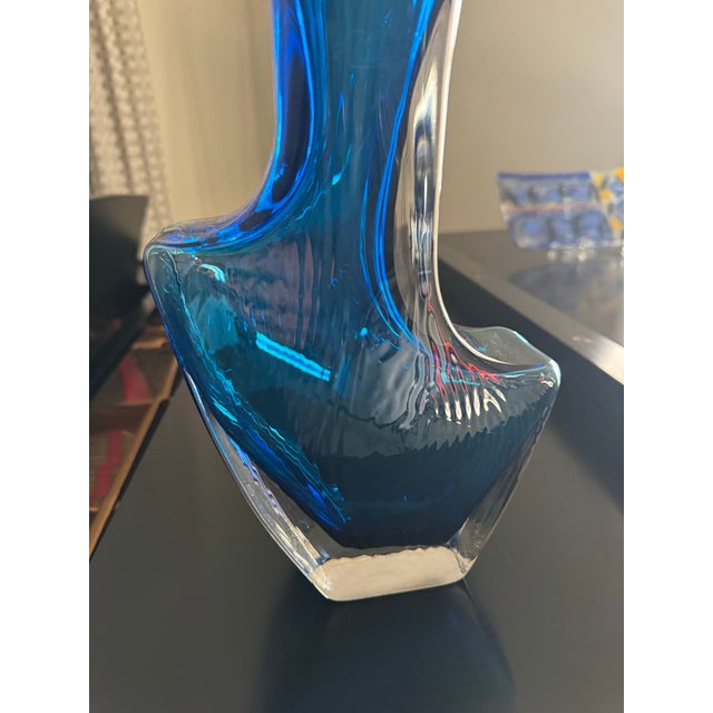 Modern Young & Constantin Sculptural Glass Vase (Signed) For Sale - Image 3 of 6
