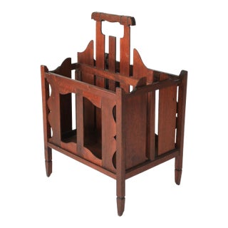 Vintage Arts & Craft Style Magazine Rack For Sale
