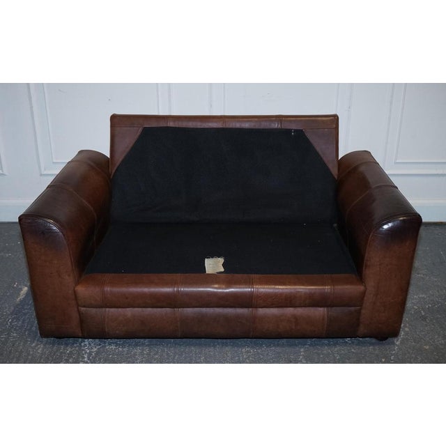 Vintage Halo Two Seater Brown Leather Sofa For Sale - Image 14 of 16