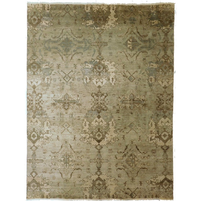 Bamboo Silk Oushak Rug - 8’10” x 11’8” For Sale