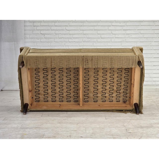 Danish 2-Seater Sofa in Green Furniture Velour, 1970s For Sale - Image 16 of 18
