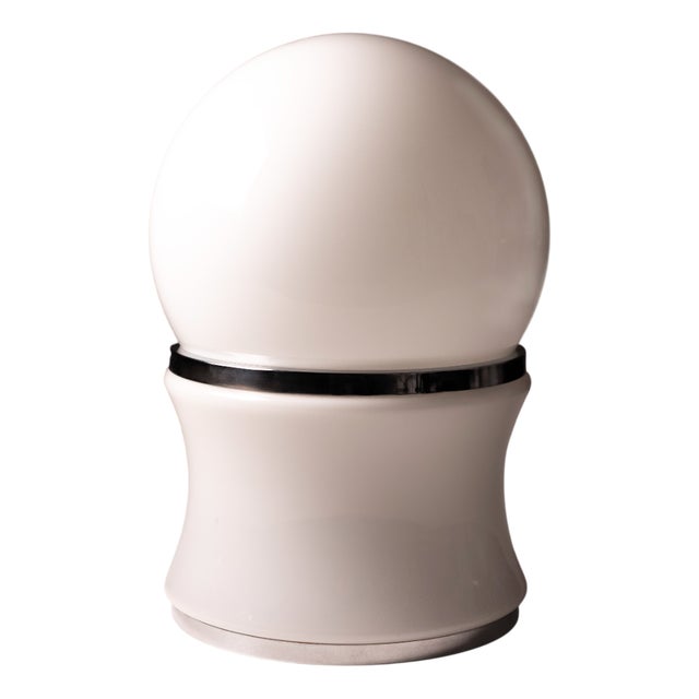 Italian White Opaline Glass Table Lamp by Goffredo Reggiani, 1960s For Sale