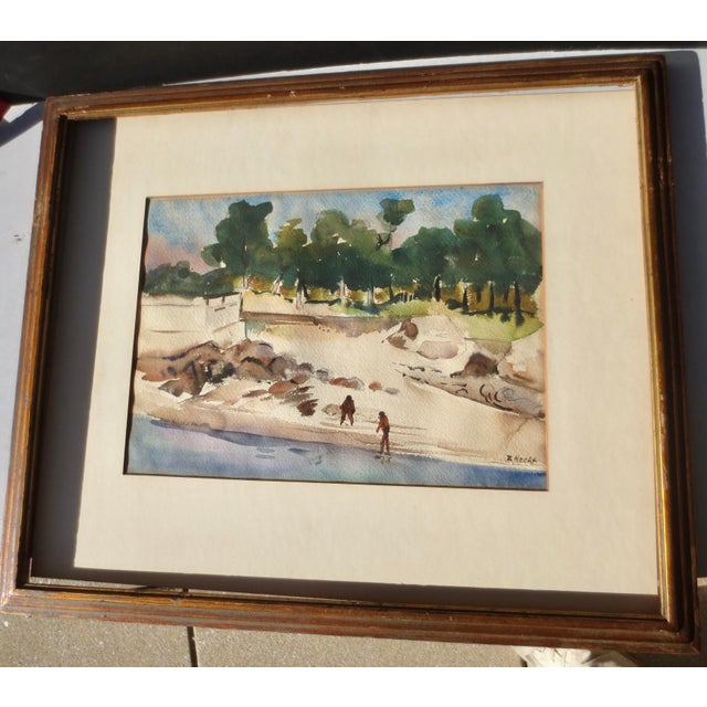 Modern Watercolor by Zoltan Hecht Circa 1930s For Sale - Image 3 of 7