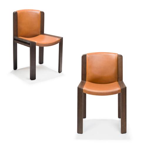 Joe Colombo 300 Chairs in Wood and Sørensen Leather by Joe Colombo for Karakter, Set of 4 For Sale - Image 4 of 17