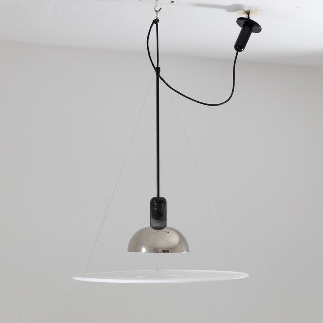 Black Frisbi Hanging Lamp by Achille Castiglioni for Flos, Italy, 1978 For Sale - Image 8 of 8