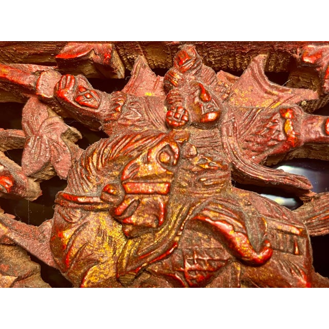 Japanese Japanese Kamakura Bori Wood Panel Meiji Era For Sale - Image 3 of 9