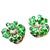 Contemporary Emerald and Diamond 3.30 Carat 18 Karat Gold Floral 0.85 Inch Clip on Earrings - 2 Pieces For Sale - Image 3 of 13