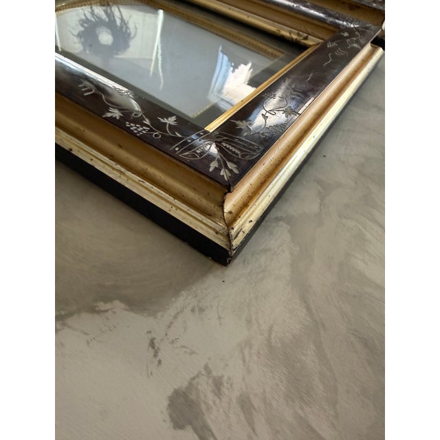 Antique Picture Frames With Original Patent Label, Gold Ornamented Bevel - Pair For Sale In Chicago - Image 6 of 12