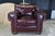 Early 21st Century Whittemore-Sherrill Burgundy Leather Library Club Chairs & Ottoman Set- 3 Pieces For Sale - Image 5 of 10