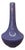 Long Neck Purple Ceramic Vase with Wide Bottom & Blue Hues For Sale