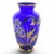 Bohemian Czech Hand-Blown Cobalt Blue Enamel & Fire-Gilt Cabinet Vase 8" For Sale - Image 16 of 17