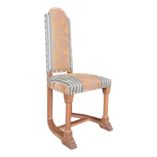 Neo-Gothic Oak Chairs with Upholstered Seats, Set of 6 For Sale