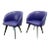 Danish Modern Purple Upholstered Barrel Tub Chairs - A Pair. For Sale